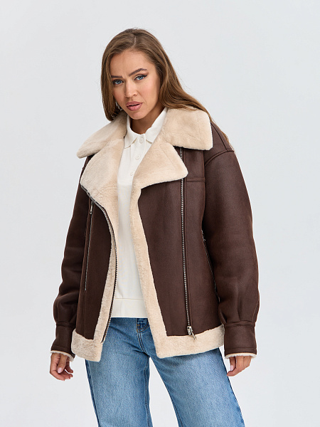 Дубленка LAWINTER  модель 35204, цвет Коричневый