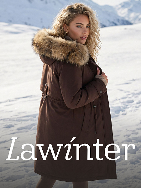 Парка женская зимняя LAWINTER, коричневая, модель 83726
