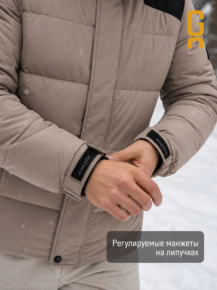 Куртка мужская зимняя GRIZMAN, бежевая, модель 73157