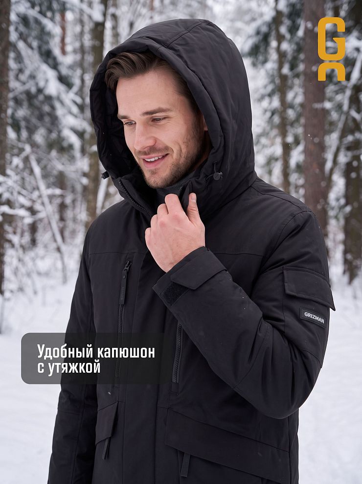Парка мужская зимняя GRIZMAN, черная, модель 76373