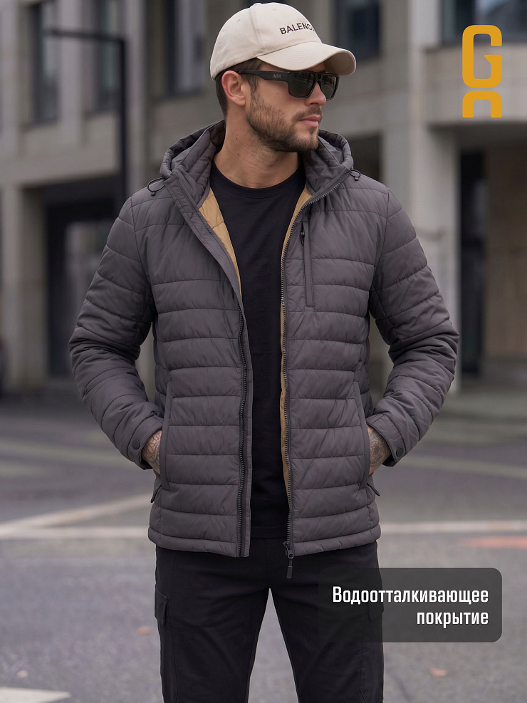 Куртка мужская демисезонная GRIZMAN, темно-серая, модель 74292