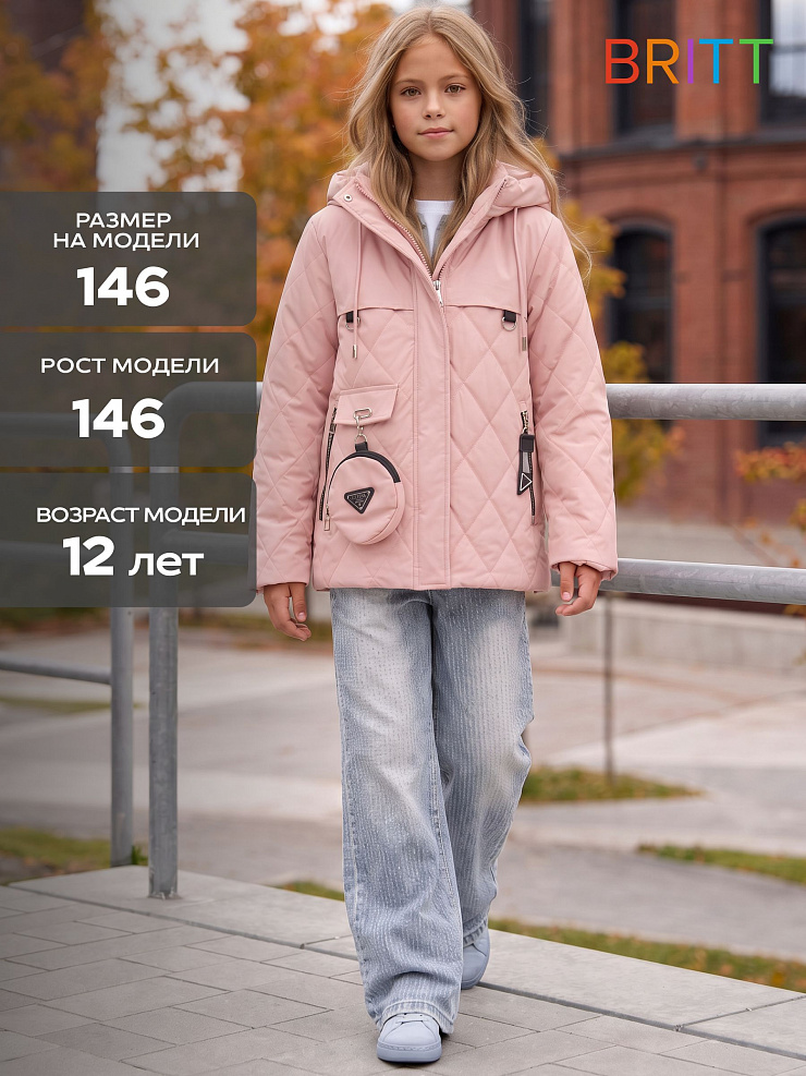 Куртка для девочки демисезонная BRITT, розовая, модель 63239