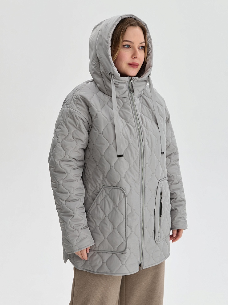 Куртка женская демисезонная LAWINTER, серая мята, модель 83594
