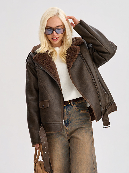 Дубленка VACANT  модель 34502, цвет Коричневый