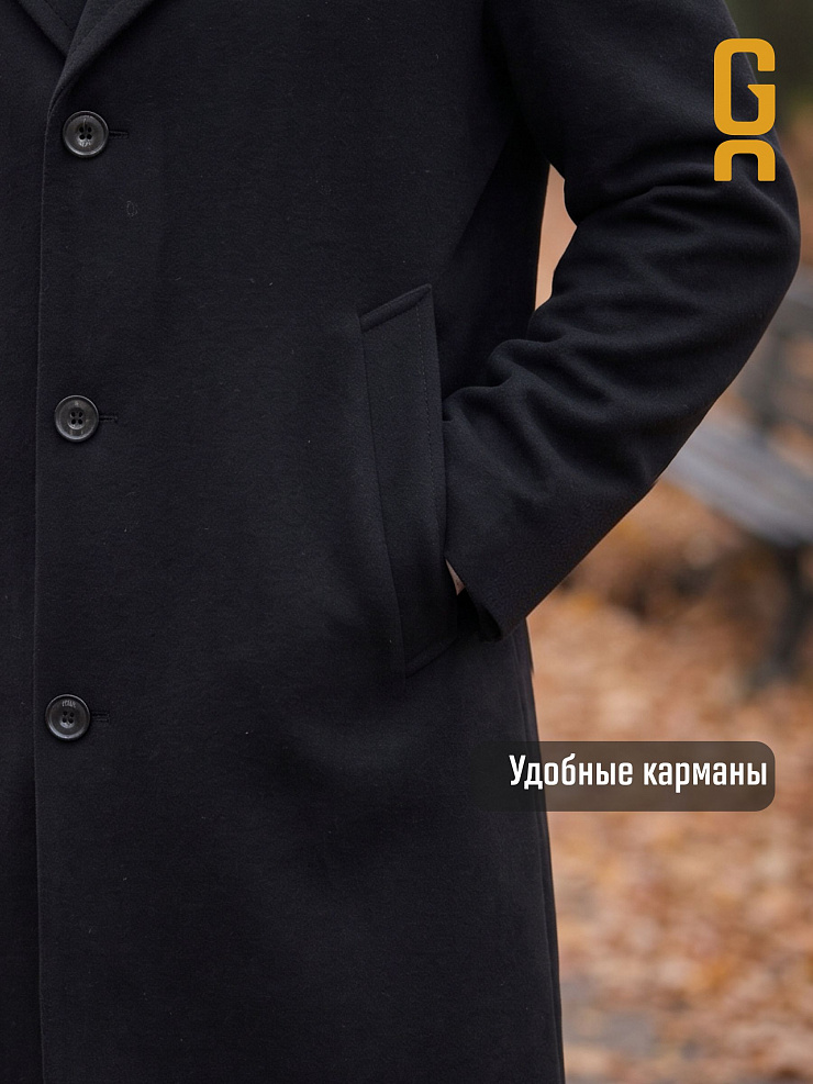 Пальто мужское осеннее GRIZMAN, черное, модель 75854