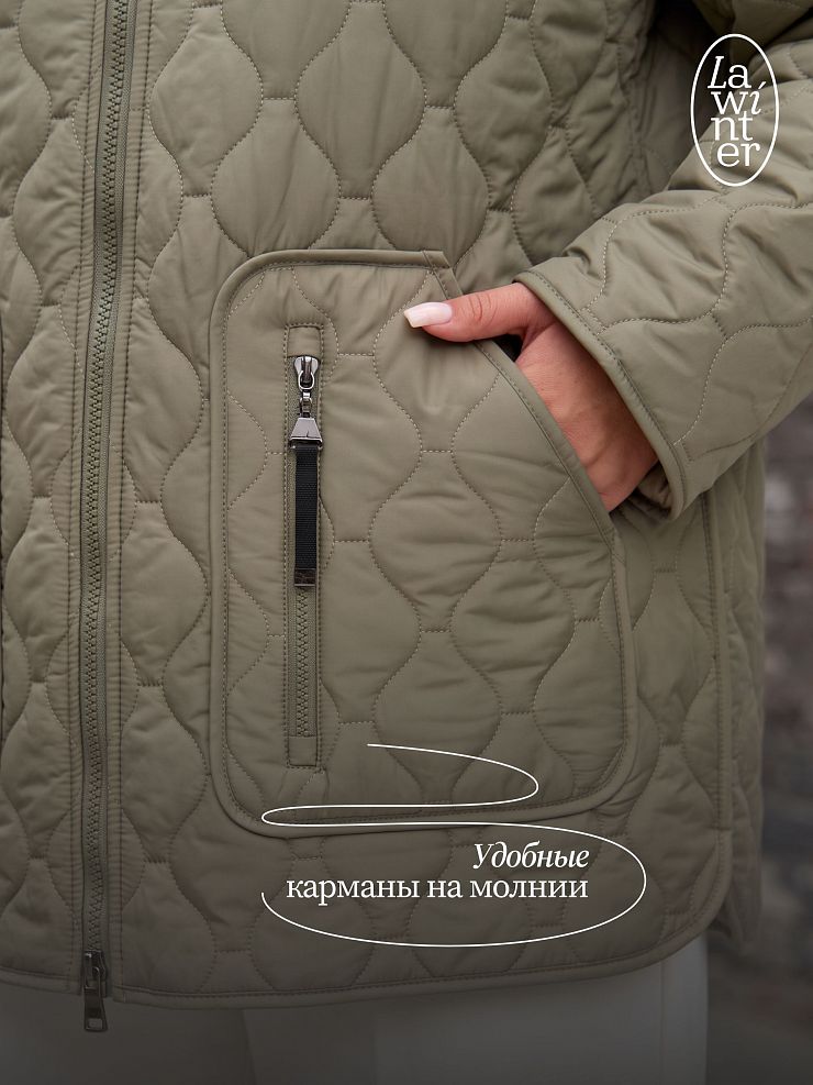 Куртка женская демисезонная LAWINTER, олива, модель 83594