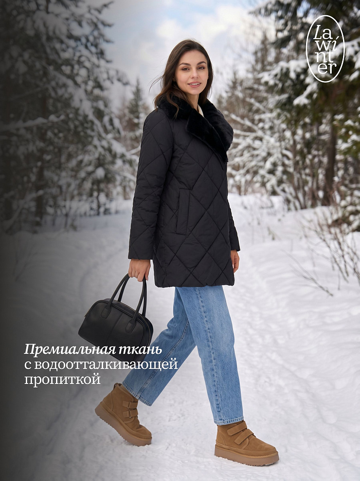 Куртка женская зимняя LAWINTER, черная, модель 85361