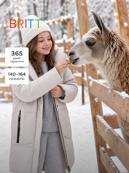 Куртка для девочки зимняя BRITT, серая, модель 66731