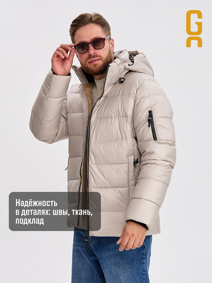 Куртка мужская зимняя GRIZMAN, бежевая, модель 73550