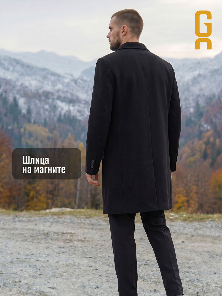 Пальто мужское демисезонное GRIZMAN, черное, модель 75422