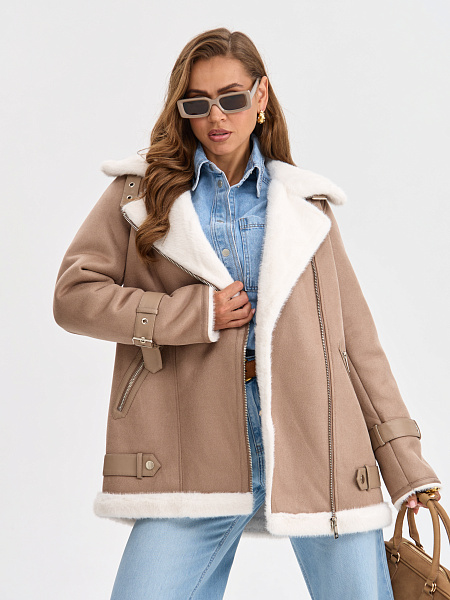 Дубленка LAWINTER  модель 35667, цвет Мокко