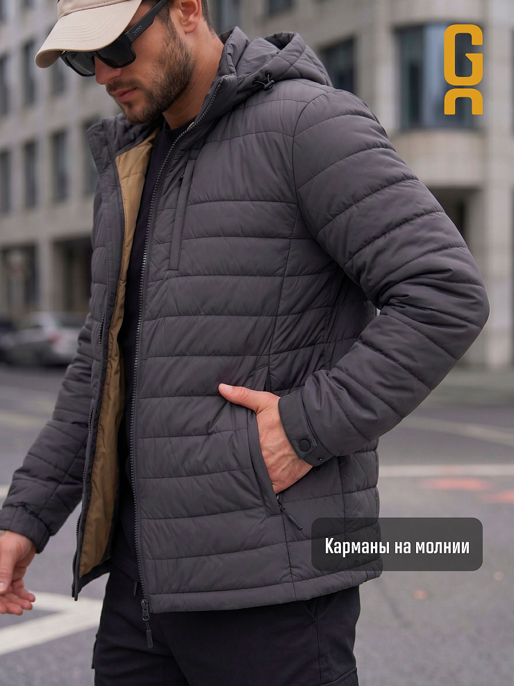 Куртка мужская демисезонная GRIZMAN, темно-серая, модель 74292