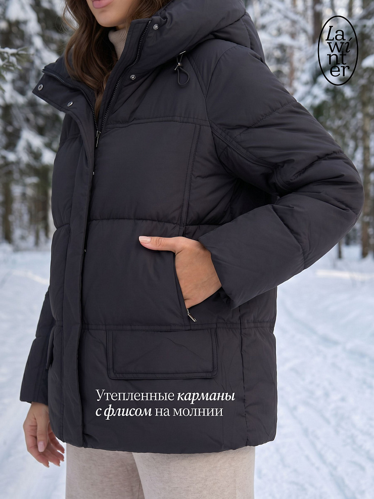 Куртка женская зимняя LAWINTER, черная, модель 85221