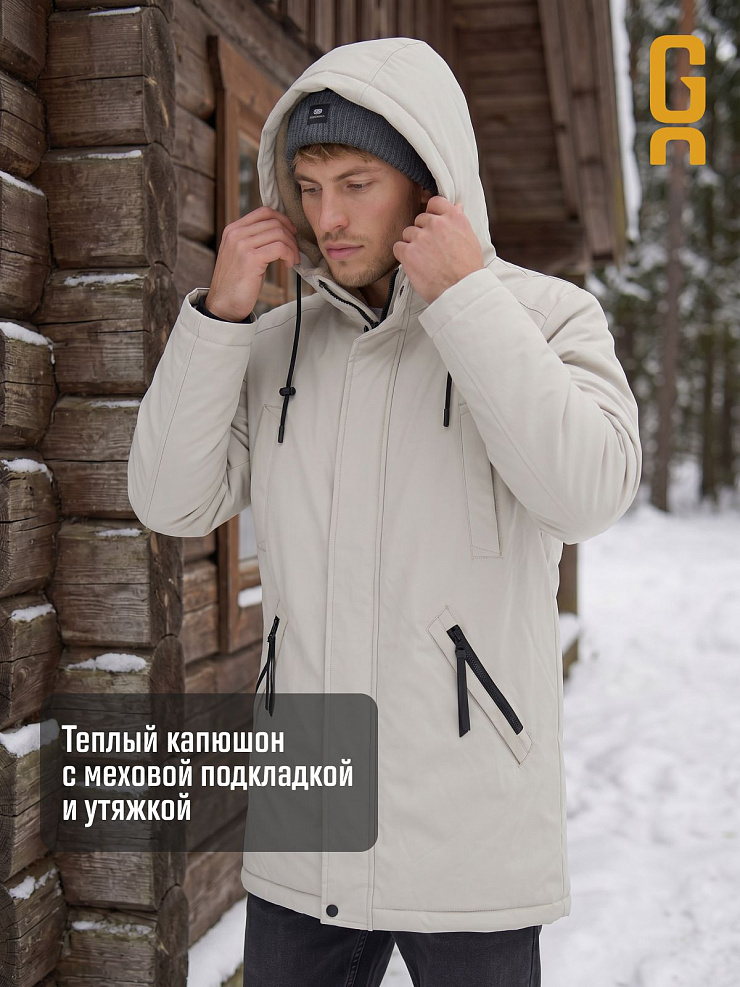 Парка мужская зимняя GRIZMAN, бежевая, модель 75315