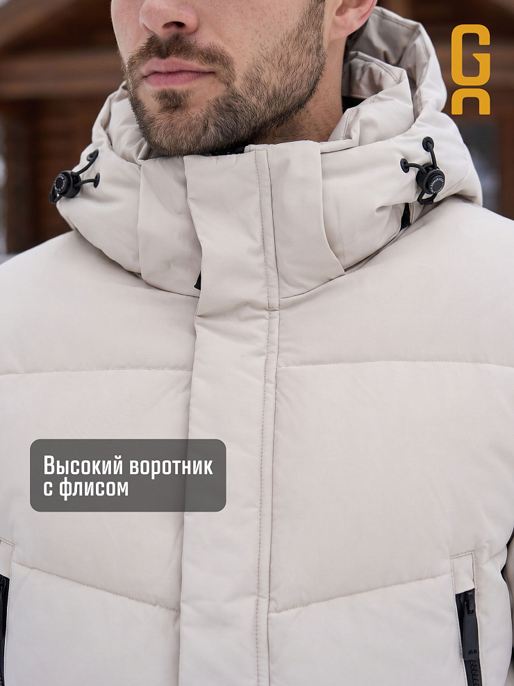 Пуховик мужской зимний GRIZMAN, светло-серый, модель 71715