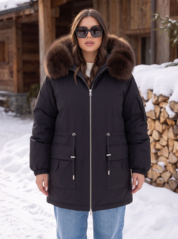 Парка женская зимняя LAWINTER, черная, модель 86849