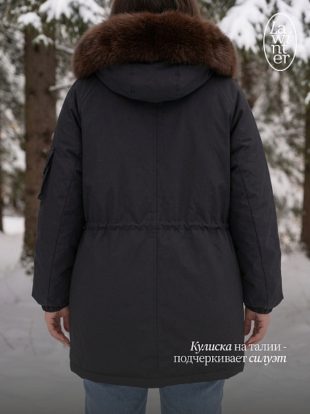 Парка женская зимняя LAWINTER, черная, модель 86849