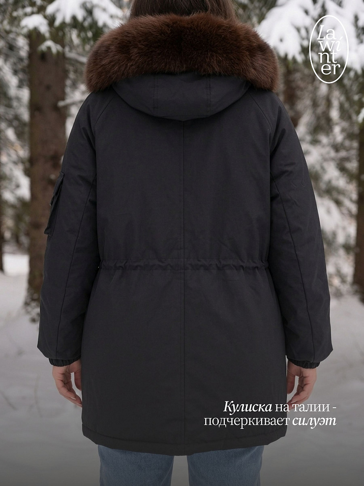 Парка женская зимняя LAWINTER, черная, модель 86849