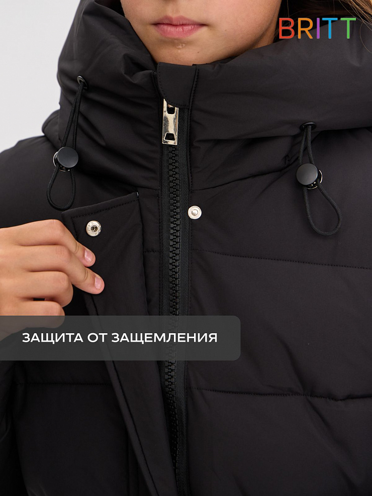 Куртка для девочки зимняя BRITT, черная, модель 65640