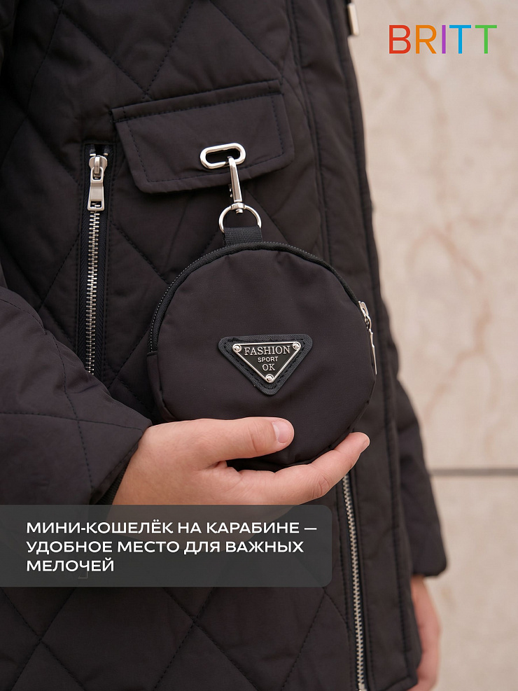 Куртка для девочки демисезонная BRITT, черная, модель 63239