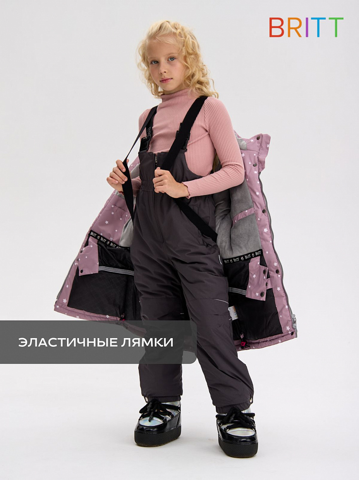 Куртка для девочки зимняя BRITT, розовая, модель 65555