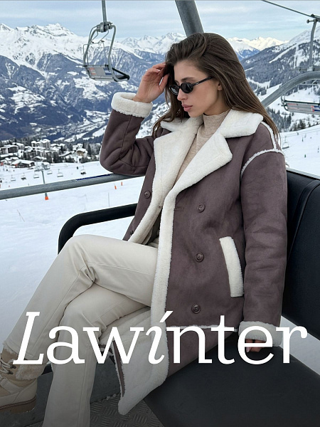 Дубленка женская зимняя LAWINTER, серая, модель 34419