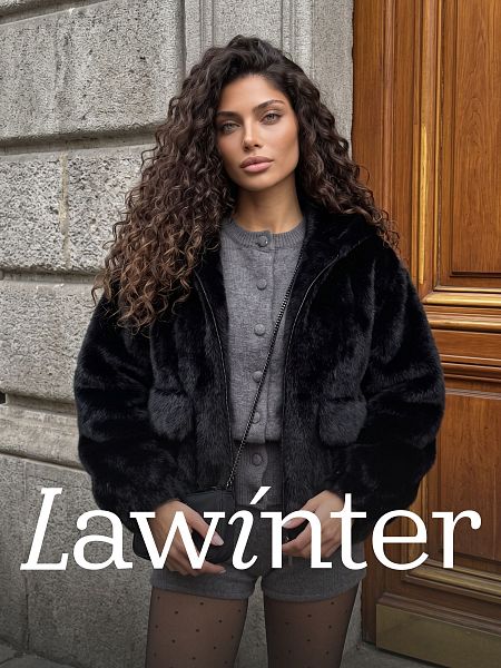 Шуба женская зимняя LAWINTER, черная, модель 56200