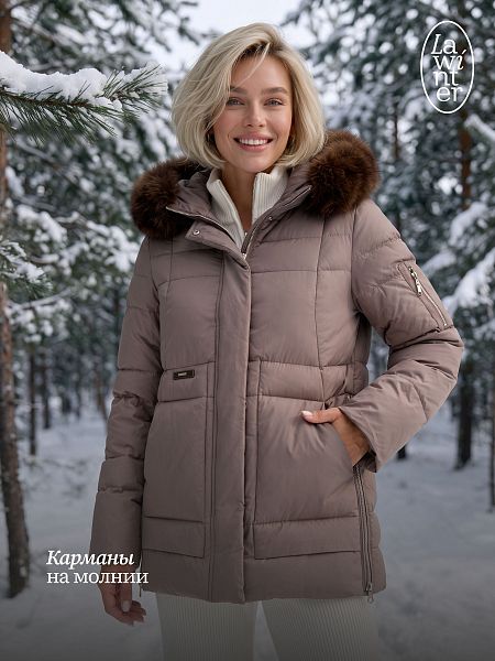 Куртка женская зимняя LAWINTER, капучино, модель 86201