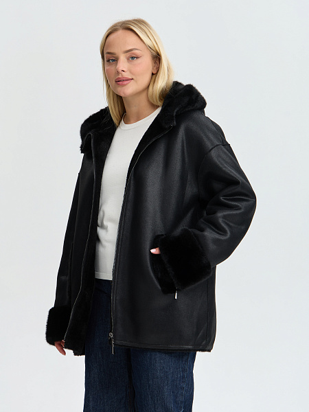 Дубленка LAWINTER  модель 35482, цвет Черный