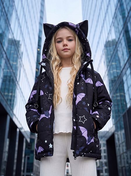 Куртка для девочки демисезонная BRITT, черная, модель 63751