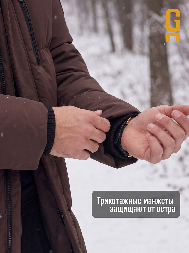 Куртка мужская зимняя GRIZMAN, коричневая, модель 75407
