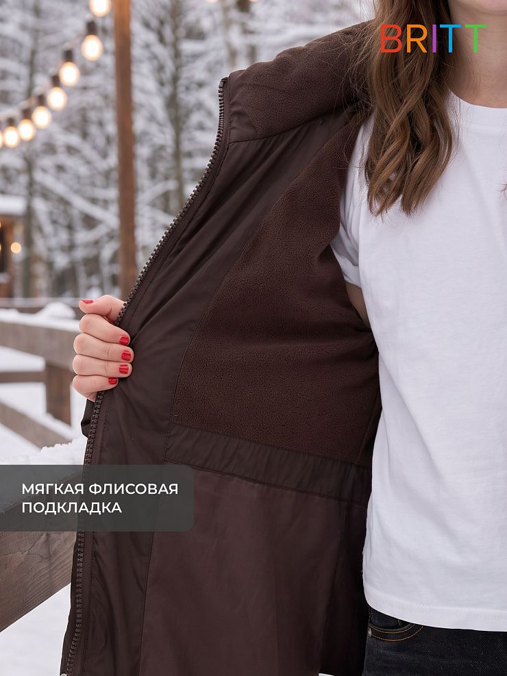 Куртка для девочки зимняя BRITT, коричневая, модель 65394