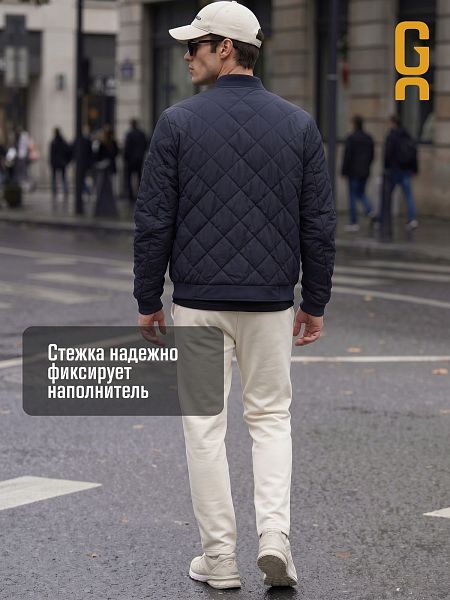 Бомбер мужской демисезонный GRIZMAN, темно-синий, модель 72509
