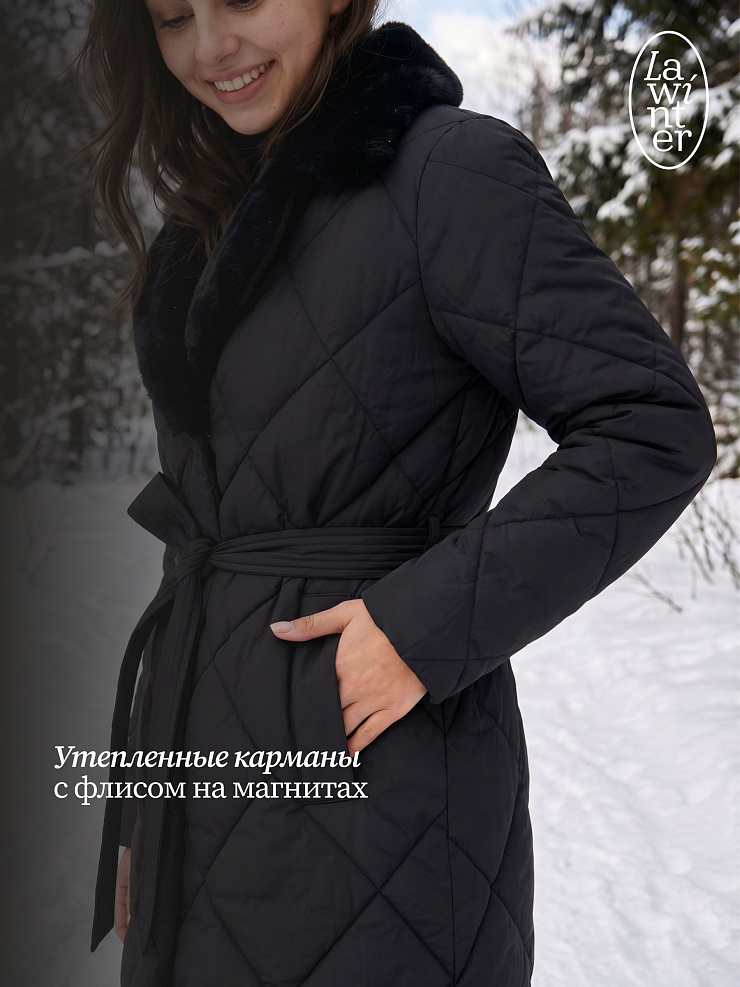 Куртка женская зимняя LAWINTER, черная, модель 85361