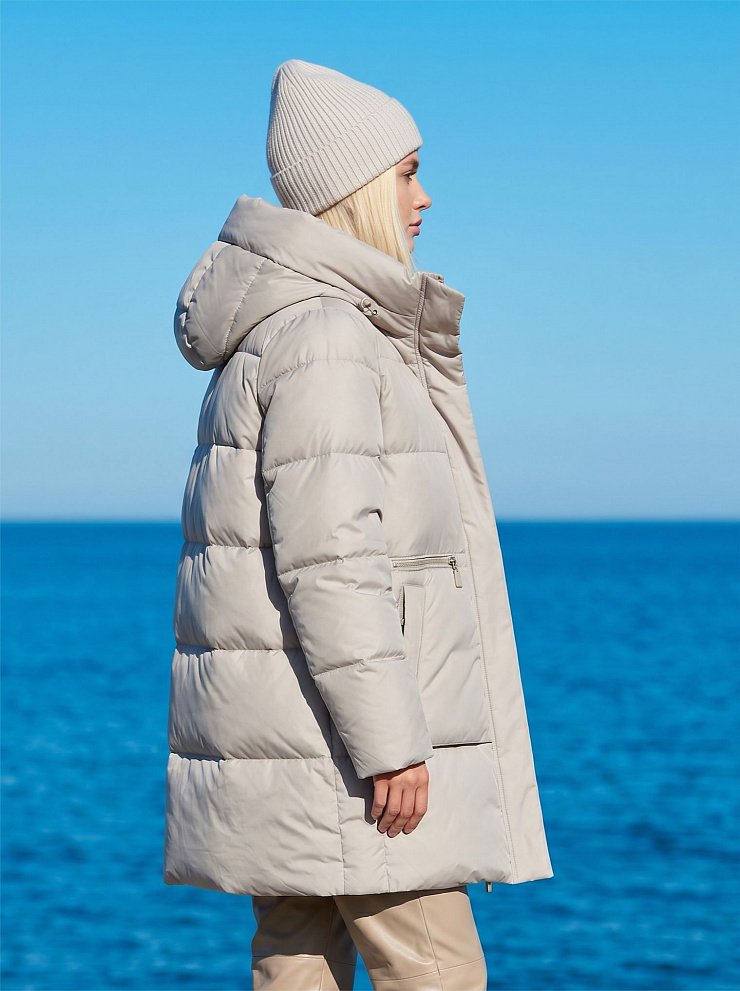 Куртка женская зимняя LAWINTER, бежевая, модель 85780