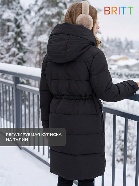 Куртка для девочки зимняя BRITT, черная, модель 65640