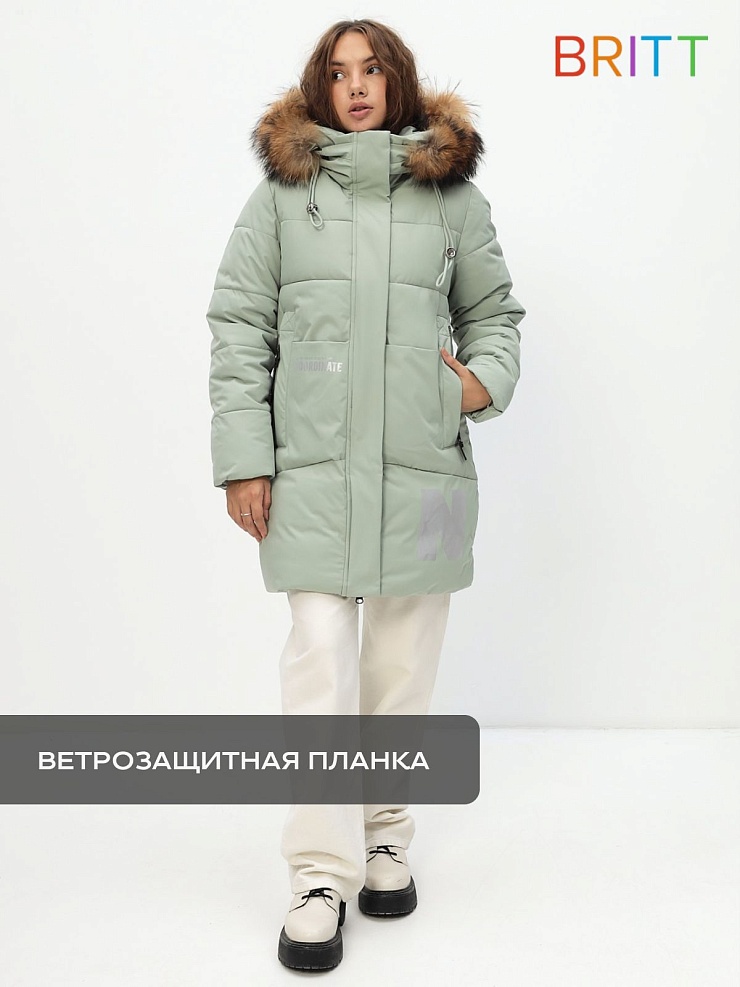 Куртка для девочки зимняя BRITT, мята, модель 63832
