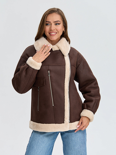 Дубленка LAWINTER  модель 35204, цвет Коричневый