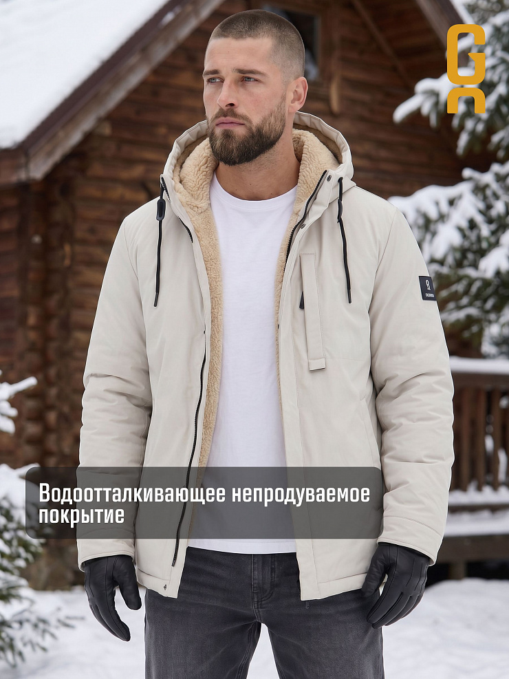 Куртка мужская зимняя GRIZMAN, бежевая, модель 75851