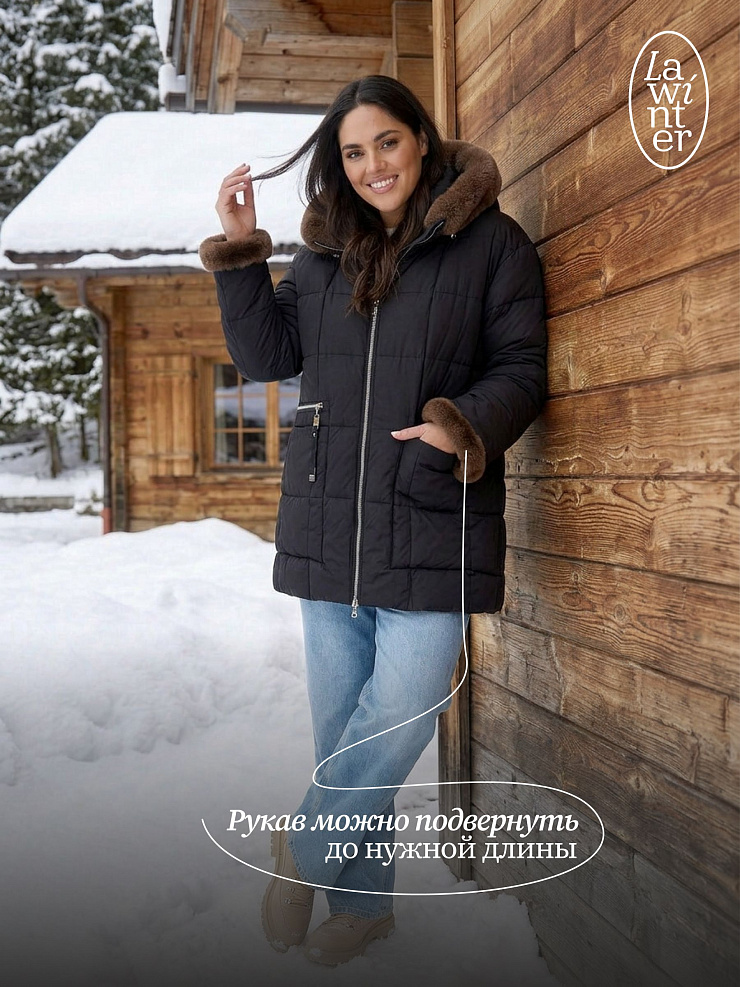 Куртка женская зимняя LAWINTER, черная, модель 85136