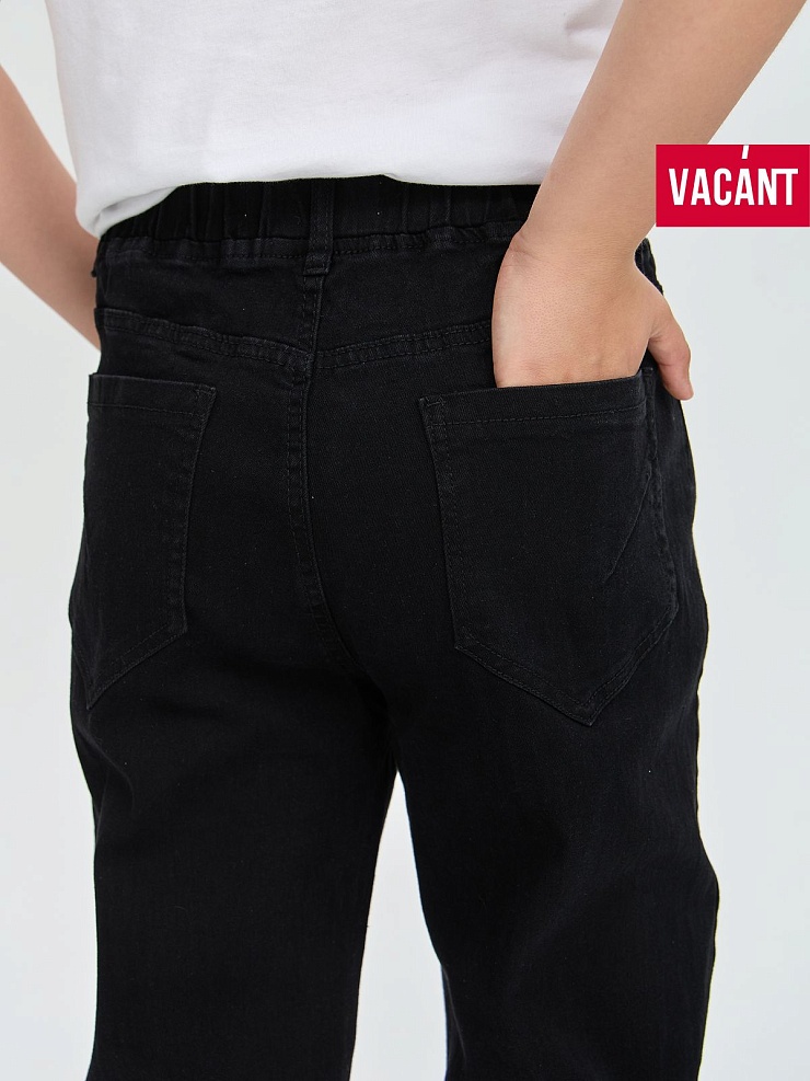 Джинсы для мальчика осенние VACANT, черные, модель 104151
