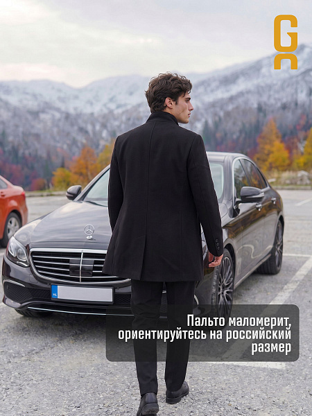 Пальто мужское осеннее GRIZMAN, черное, модель 74704