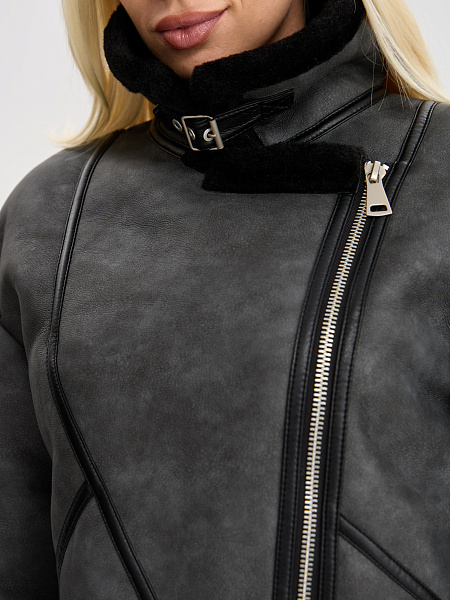 Дубленка LAWINTER  модель 35766, цвет Темно-серый