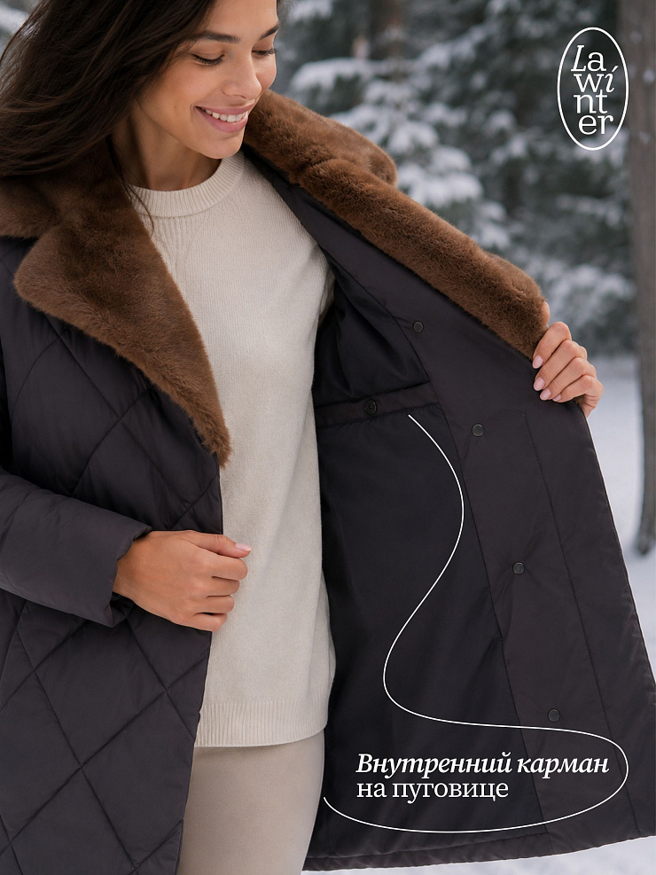Куртка женская зимняя LAWINTER, графит, модель 85361