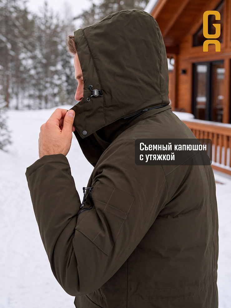 Парка мужская зимняя GRIZMAN, хаки, модель 7384