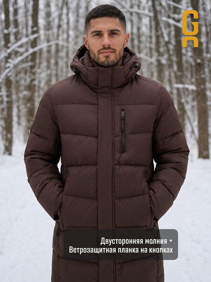 Куртка мужская зимняя GRIZMAN, коричневая, модель 73853