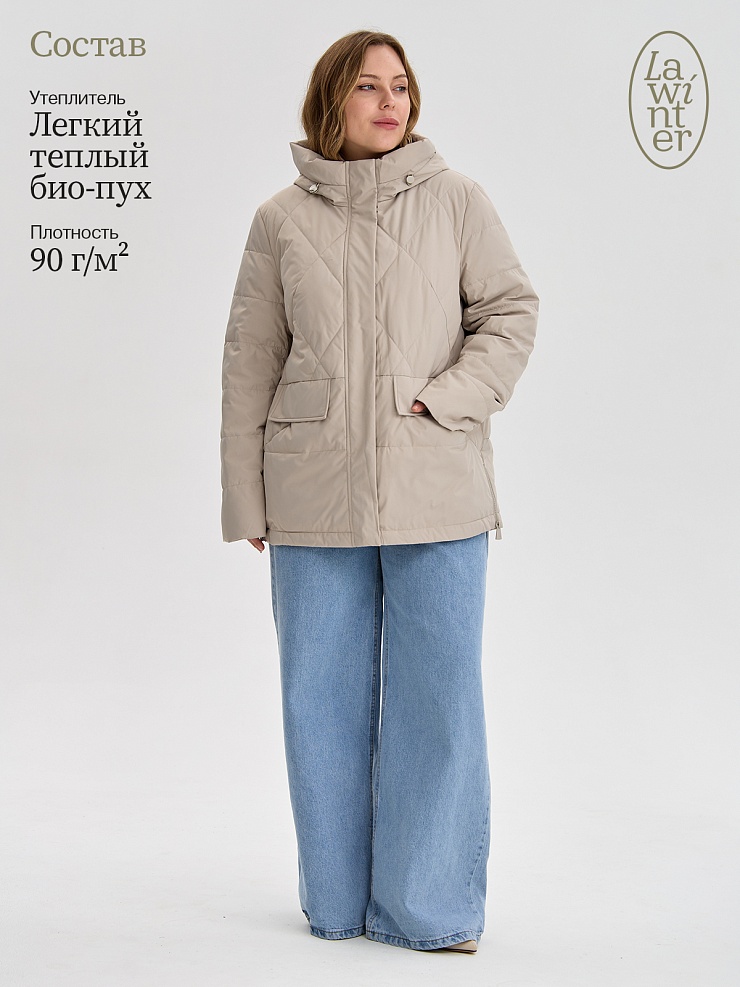 Куртка женская демисезонная LAWINTER, бежевая, модель 84623
