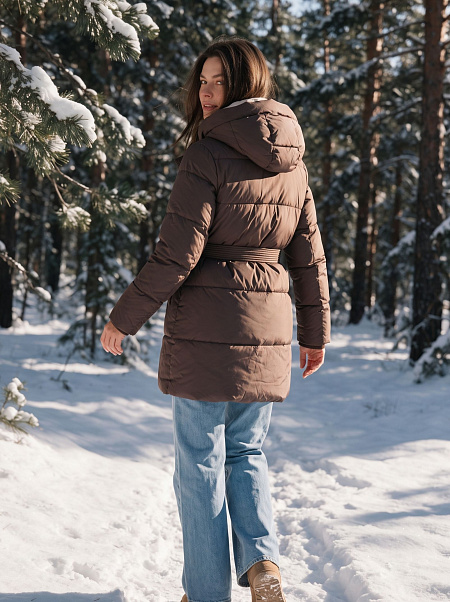 Куртка женская зимняя LAWINTER, коричневая, модель 86838