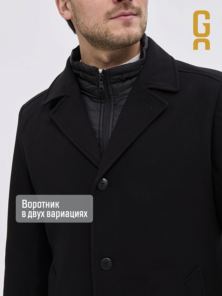 Пальто мужское осеннее GRIZMAN, черное, модель 73931