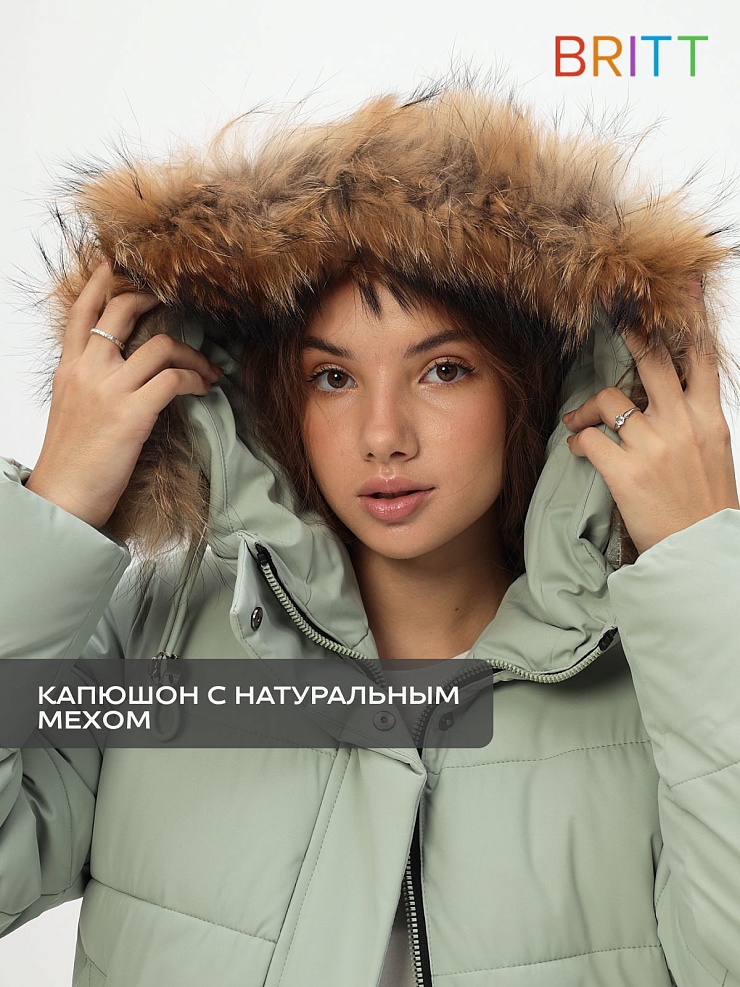 Куртка для девочки зимняя BRITT, мята, модель 63832